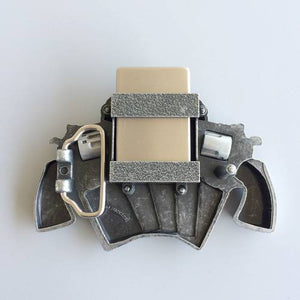 Western Men Zinc alloy Leather Belt Buckle Silver Double Gun Pattern US Local Shipping