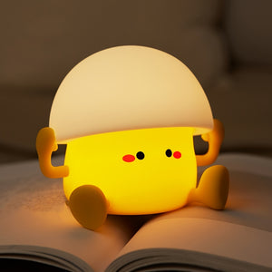 1 cute Egg Yolk silicone night light Smart pat light USB rechargeable with data cable, room desktop decoration atmosphere light with three levels of brightness, 30 minutes of sleep companion, timed automatic light off, classmates and friends, Christmas an