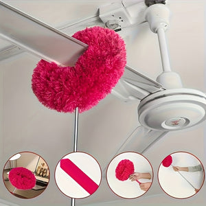 1pc Of Cleanable Ceiling Fan Cleaner With Expandable Ultra-fine Fiber Dust Collector, Perfect For High Ceiling Fans, Furniture, Blinds, And Cars (pink)