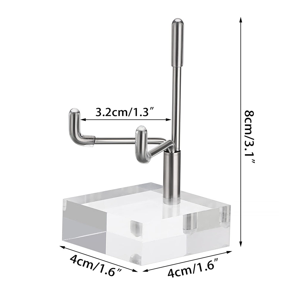 Adjustable Metal Arms Display Stand Easel with Acrylic Base Small Display Easel Holder for Fossil Coral Geodes Rock Mineral Agate Crystals Seashell and Small Collectibles