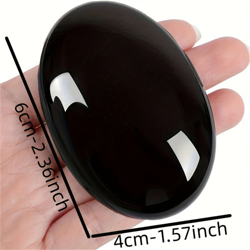 Natural Obsidian Crystal Therapy Crystal Gem Crystal Decoration Energy Balance Therapy Polishing Stone Palm Stone Room Decoration Mediation GIft