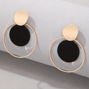 Trendy Personality Simple Creative Disc Geometric Metal Sequins Dangle Earrings Alloy Jewelry Delicate Female Gift