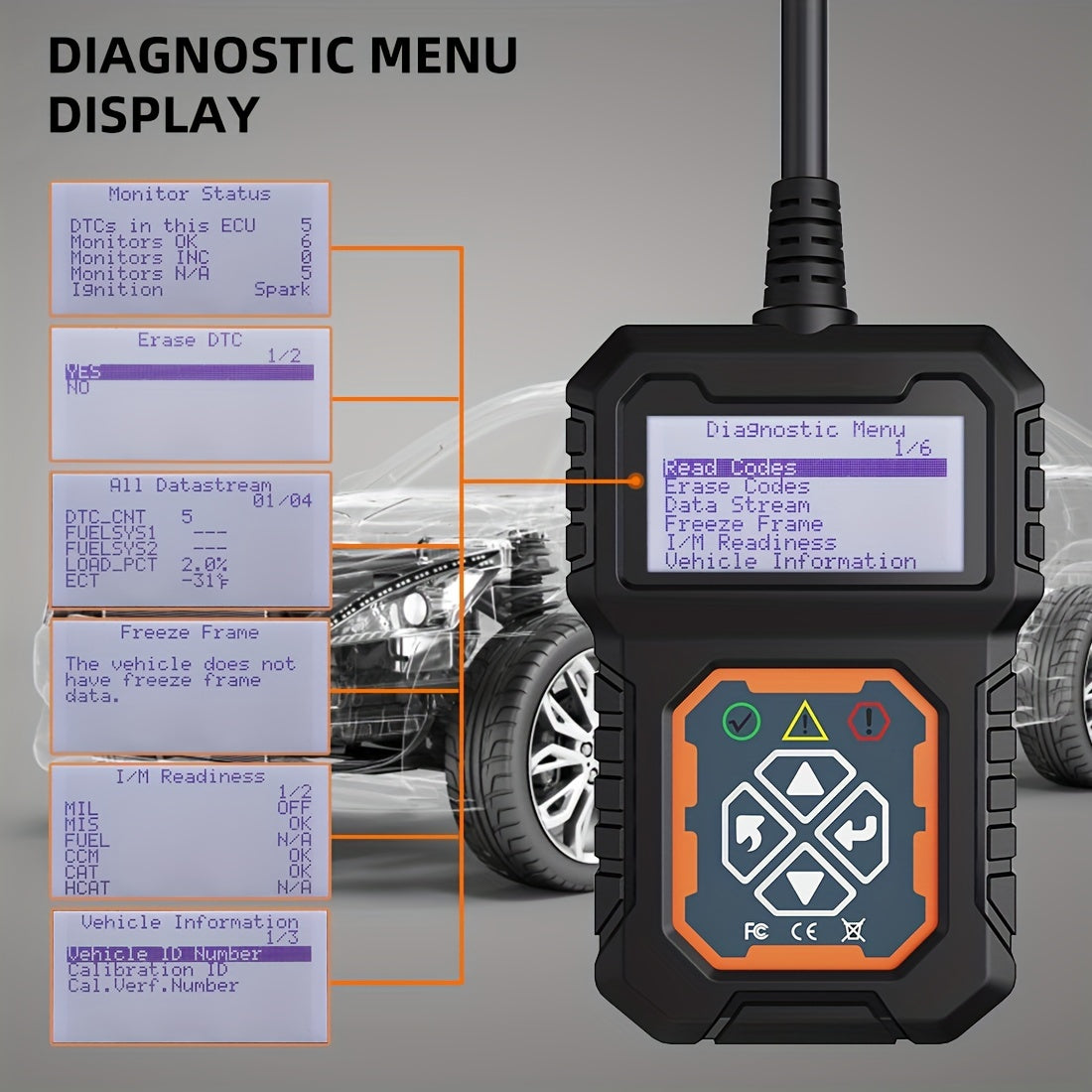 Car Code Reader: Get Instant Diagnosis Of Your Vehicle's Check Engine Light With OBD2 Scanner!