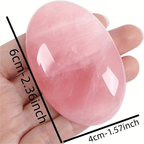 Natural Rose Quartz Crystal Treatment Crystal Gem Rose Quartz Crystal Decoration ENergy Balance Therapy Polishing Stone Palm Stone Mediation GIft