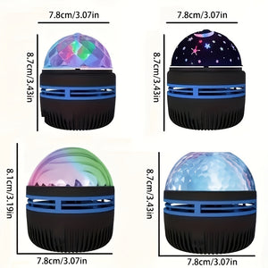 1pc Starry Projector Light With 7 Color Patterns & Remote Control, LED Mini Star Light, Multifunctional Polar Projector Night Light For Bedr