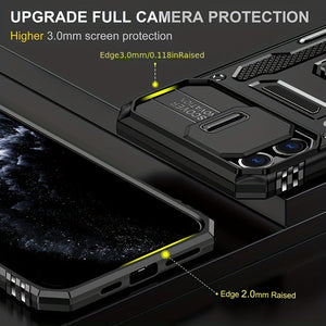 Military Grade Anti-drop Phone Case For IPhone 11 12 13 14 15 Pro Max 14 15 Plus Back Cover Case PC + TPU With Camera Protection Ring KickSt