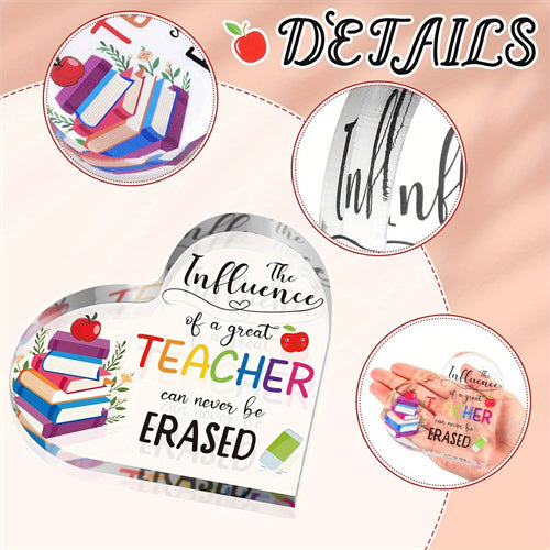 1pc, Teacher Appreciation Day Gift For Women Birthday Gift For Teacher Paperweight Keepsake Thank You Teacher Christmas Gift Teacher Office Classroom Desk