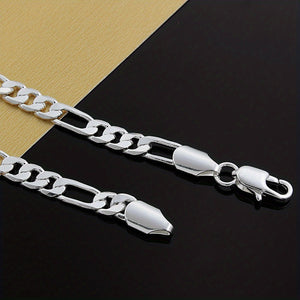 2023 New High Quality Mens Flat Chain Alloy Silver Necklace - Perfect Gift for Weddings & Birthdays! Christmas Halloween Gifts