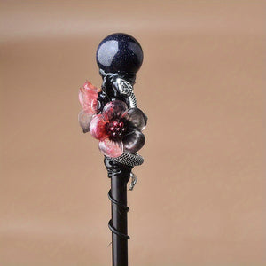 1PC Natural Crystal Wand Handmade Diy Wand, Cosplay Halloween Scepter Witch Cane Halloween Gift