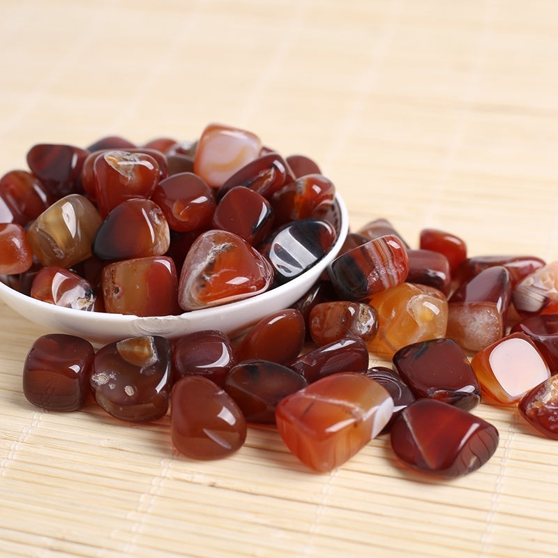 200g Natural crystal gravel red agate crushed tumbled stones