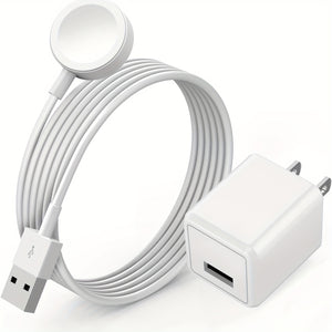 Watch Charger For Apple Watch Charger, Portable Wireless Fast Charging Cable Cord With USB Wall Charger Plug Adapter Block For Apple Watch Series 9/8/7/SE/6/5/4/3/2/1-3.3FT