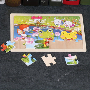 24-Piece Wooden Animal Puzzle - Perfect for Early Education & Fun! ,Halloween,Christmas,Thanksgiving Day gift