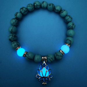 Glowing In The Dark Beaded Bracelet Turquoise Beads Hand Jewelry Decor For Women