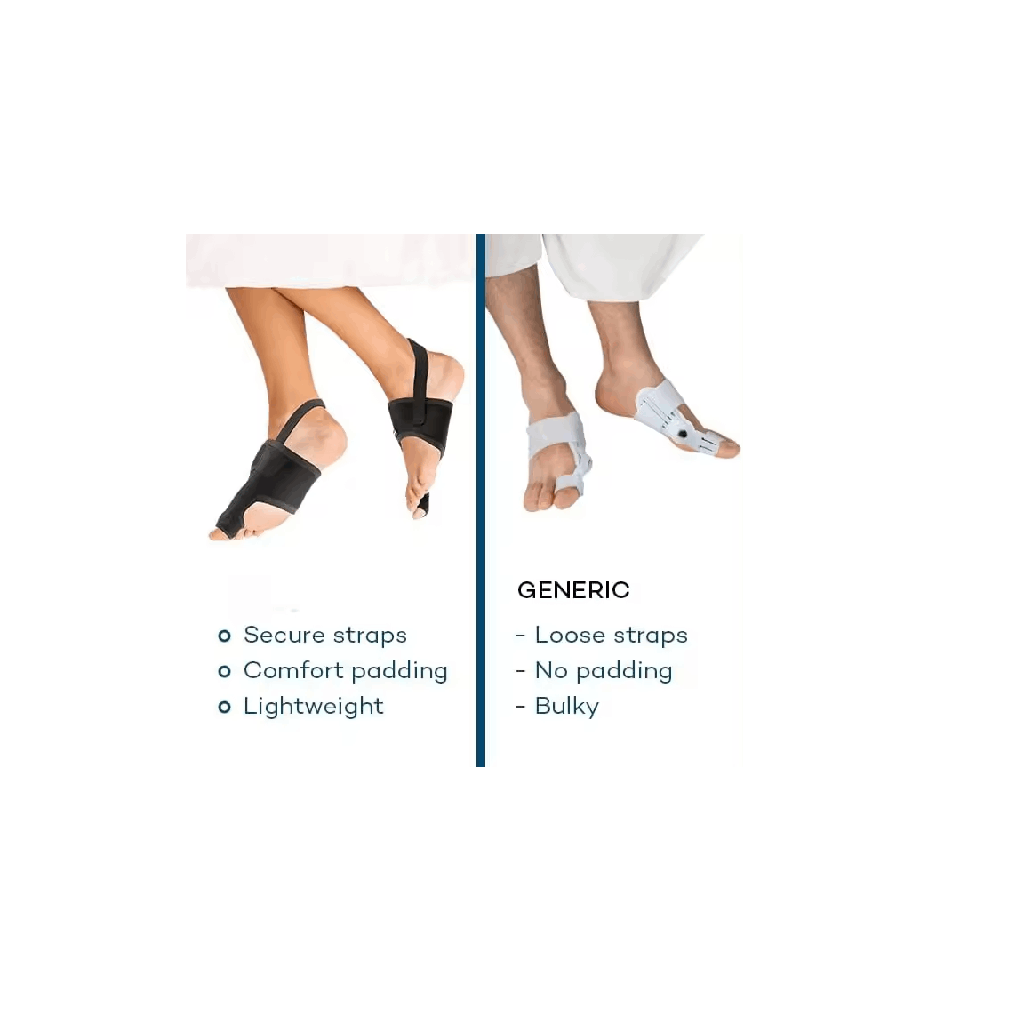 Bunion Corrector For Women Men Big Toe 1 Pair, Adjustable Bunion Splint With 2 Angle Bar, Toe Straightener With Double Non-slip Strap For Day Night Support