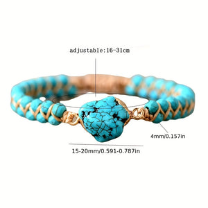 New Trendy Irregular Turquoise Bracelet, Holiday Gift For Boyfriends / Girlfriends