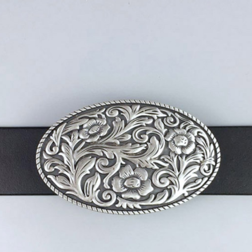 Western Men Zinc alloy Leather Belt Buckle Cowboy Cowgirl Flower Oval Pattern US Local Shipping