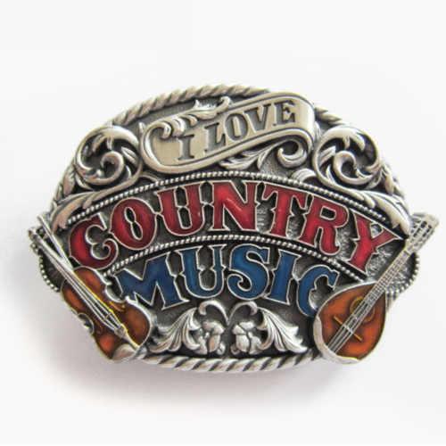 Western Men Zinc alloy Leather Belt Buckle American Country Music Pattern US Local Shipping