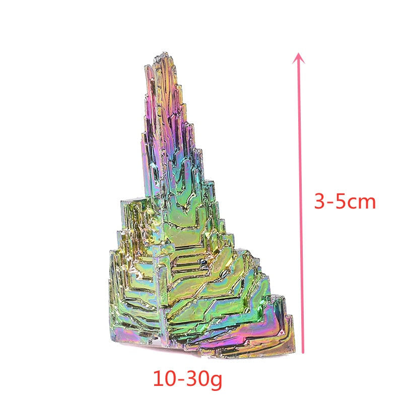 Natural Bismuth Tower Metal Mineral Pyramid Stones Gemstone Meditation Reiki Energy Healing Stone Home Decoration Raw Crystals