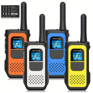 NXGKET Walkie Talkies for Kids Adults, Rechargeable Long Range Walkie Talkie Two Way Radios 22 Channels with 1200mAh Li-ion Battery USB-C Cable for Family Outdoors Camping Hiking