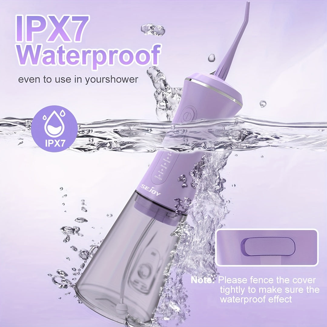 1800mAh Water Flosser, Cordless Water Dental Flosser, 9 Jet Tips 5 Modes 11.83oz, Portable Rechargeable Oral Irrigator For Home Travel