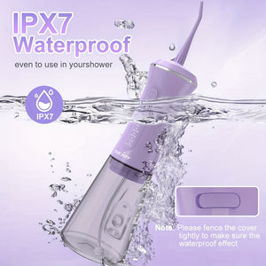 1800mAh Water Flosser, Cordless Water Dental Flosser, 9 Jet Tips 5 Modes 11.83oz, Portable Rechargeable Oral Irrigator For Home Travel