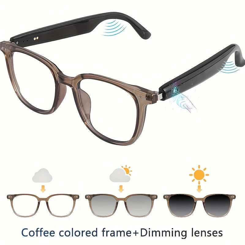 Smart Glasses, Touch Control, Built-in Microphone, High Resolution Audio, Wireless, Rechargeable Battery, Anti-Blue Light, Great for Office, Outdoor, Sports, Driving, Music Playback, Hands-Free Phone Calls - Ideal Holiday Gifts