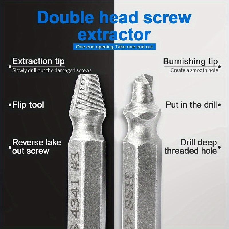 5Pcs Damaged Screw Extractor Set - Easily Remove Stripped & Broken Screws In Seconds!