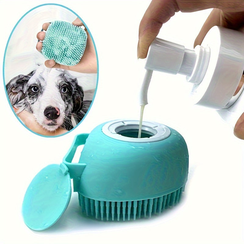 Two-in-One Silicone Pet Bath and Massage Brush for Dogs - Gentle Cleaning Tool