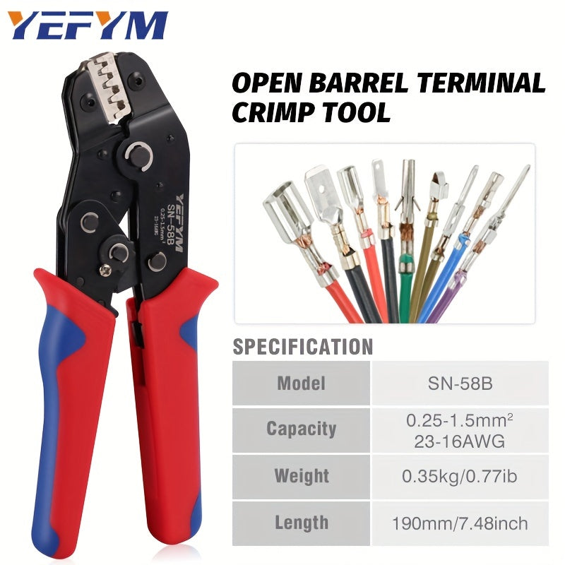 Upgrade Your Connections with this Professional Ratcheting Crimper for Dupont Molex JST TE Terminals & EPC PCIE SATA Pins (0.25-1.5mm2, 23-1