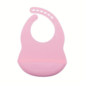 1pc Baby Soft Bib, Simple Plain Color Blank Pattern Adjustable Size Silicone Bib For 1 Year Old + ,Christmas, Halloween, Thanksgiving Day Gi