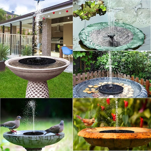 1pc Solar Fountain Pump, 1.5W Solar Bird Bath Pump With 6 Nozzles, Stand-Alone Portable Floating Solar Drinking Water Pump For Garden, Bird