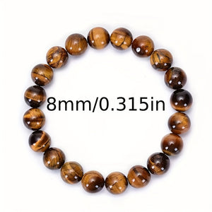 1pc Tiger Eye Stone Tiger Crystal Cat Eye Stone Wood Change Stone Men And Women Bracelets Men And Women Couples