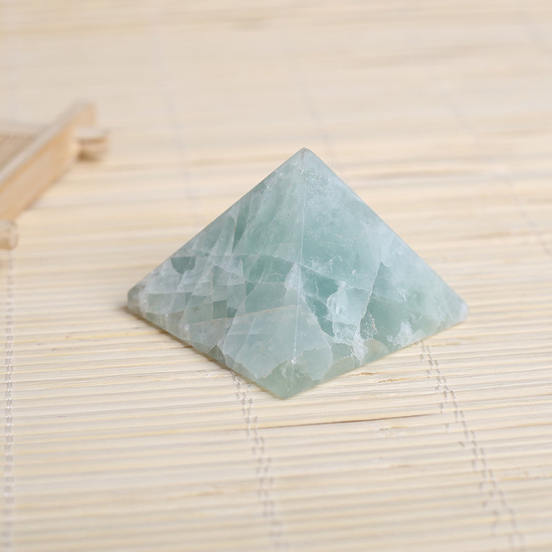 Pyramid-Finest Big Green Fluorite  Crystal Gemstone 1.97\ Carved Pyramidal Crystal Healing Crafts