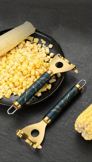 1pc, Corn Planer, Corn Stripper, Stainless Steel Corn Cob Stripper, Household Corn Peeler, Reusable Corn Thresher, Creative Corn Stripper, M