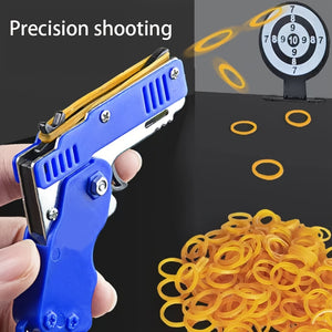 Metal Six Hairpin Rubber Band Gun, For Shooting Game Key Chain Ring