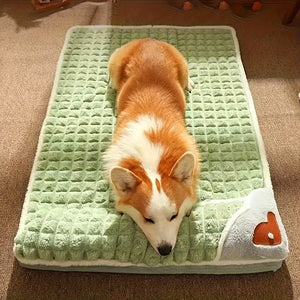 Detachable Square Dog Bed - All-Season Plaid Kennel Mat, Washable Comfort & Spine Support for All Dog Sizes