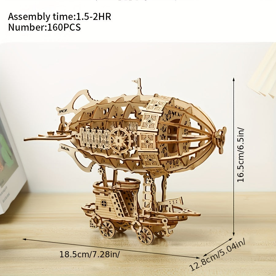 3D Wooden Puzzle Airship Model Kits For Adults Model Building Kit  Brain Teaser For Adults To Build Hand Craft Mechanical