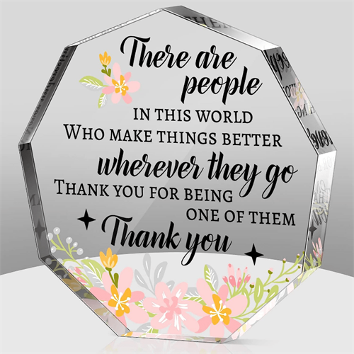 1pc, Thank You Gift For Women, Inspirational Gift, Gift For Colleagues, Office Gift, Farewell Gift For Colleagues, Goodbye Gift, Gift For Friends, Nurse And Teacher Souvenirs (Nonagon Pink Flowers)