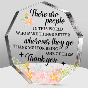 1pc, Thank You Gift For Women, Inspirational Gift, Gift For Colleagues, Office Gift, Farewell Gift For Colleagues, Goodbye Gift, Gift For Friends, Nurse And Teacher Souvenirs (Nonagon Pink Flowers)