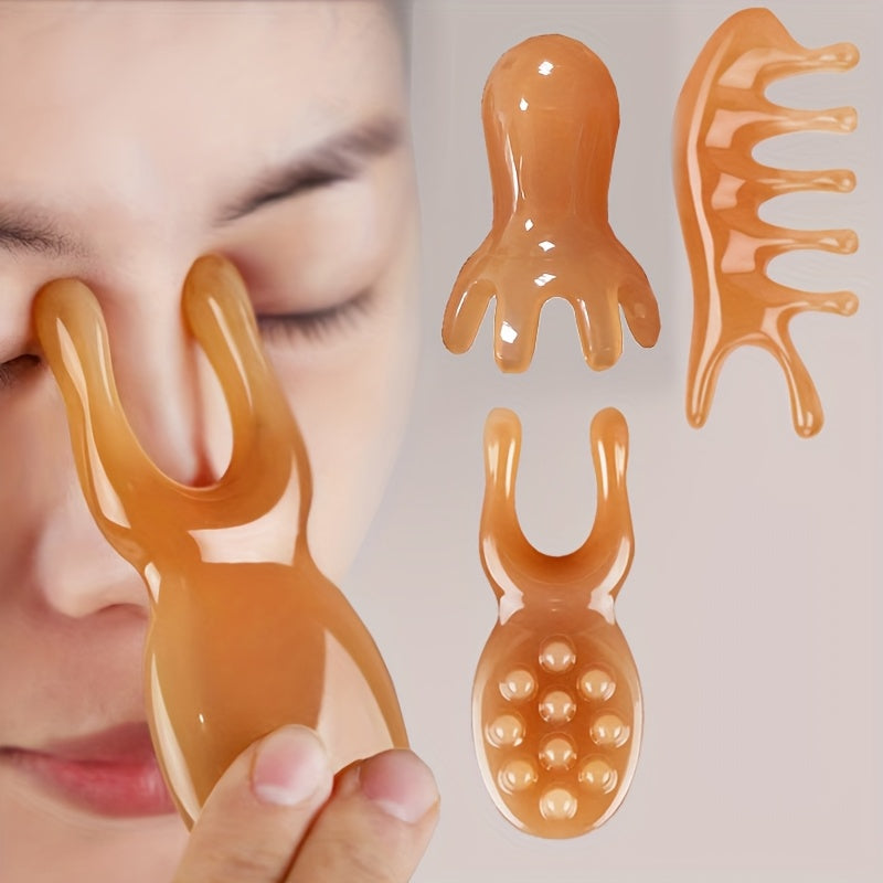 3pcs Massage Scraping Tools Small Frog Meridian Massage Comb Dolphin Head Massage Comb Octopus Massage Comb