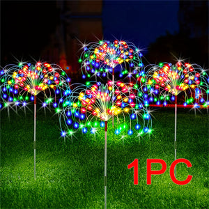 300LED Solar Garden Firework Lights Outdoor Waterproof 200LED Sparklers Solar Lights 60LED For Outside Patio Backyard Yard Pathway Walkway D