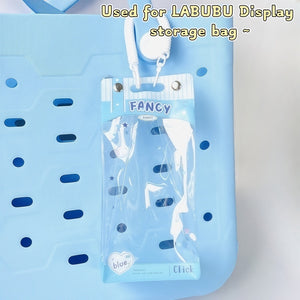 1pc LABUBU Transparent Dust-Proof Protective Storage Bag with Spring Keychain - High-Quality Clear Plastic Display Case for LABUBU, CRYBABY & Winter Rhapsody Plush Toys - Collectible Gift for Toy Enthusiasts, Toy Storage Box, Collectible Showcase, Visible