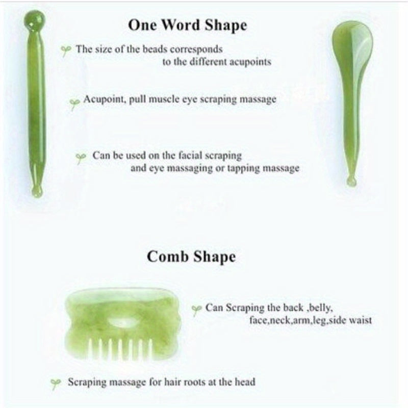 7pcs Gua Sha Beauty Massage Tool Set - Natural Resin Gua Sha Scrapers For Face, Back & Neck - Relax Muscles & Release Stress - Mother's Day