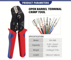 Upgrade Your Connections with this Professional Ratcheting Crimper for Dupont Molex JST TE Terminals & EPC PCIE SATA Pins (0.25-1.5mm2, 23-1