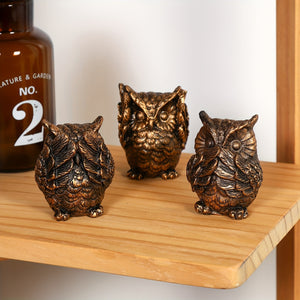 3pcs, American Retro Resin Owl, Reading Decoration Living Room Entrance Study Room Home Furnishing Model, Room Soft Decoration,Christmas Gif