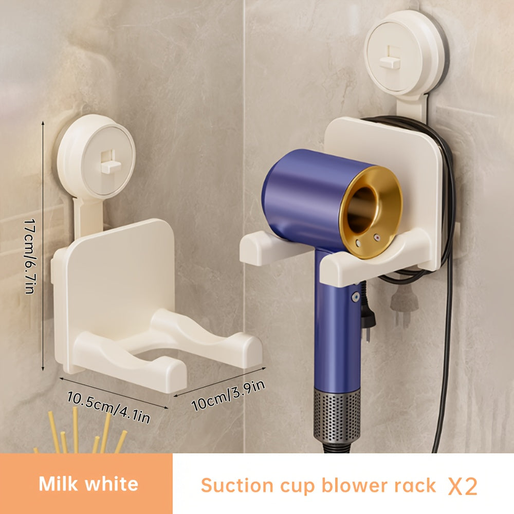 Musurjoy Suction Cup Hair Dryer Holder - Space Aluminum, No Drilling Wall Hanging, Suitable for Bathroom, Bedroom and Living Room, Bathroom