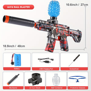 Exciting Electric Ball Blaster Toy For Kids And Adult High-Speed, Metallic Finish, Rechargeable With Safety Goggles