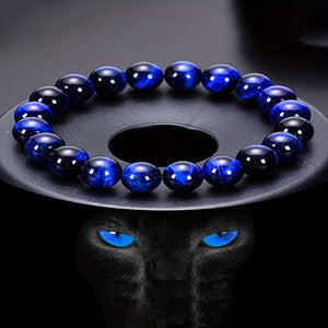 Natural Blue Tiger Eye Stone Bracelet Eagle Eye Stone Cat Eye Hand String