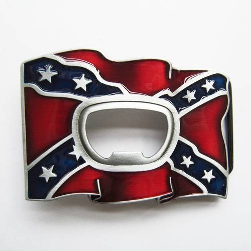 New Vintage Enamel Beer Bottle Opener Flag Belt Buckle US Local Shipping