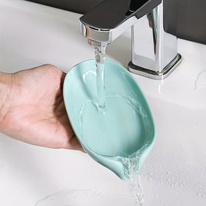 1/2pcs Leaf Shaped Soap Dish, No Punch Vertical Suction Cup Waterless Soap Holder, Laundry Soap Dish